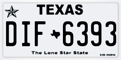 TX license plate DIF6393