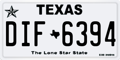 TX license plate DIF6394