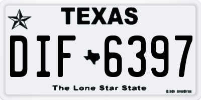 TX license plate DIF6397