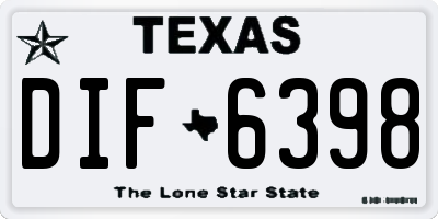 TX license plate DIF6398