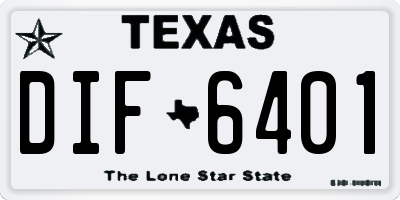 TX license plate DIF6401
