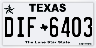 TX license plate DIF6403