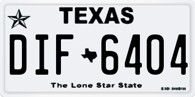 TX license plate DIF6404