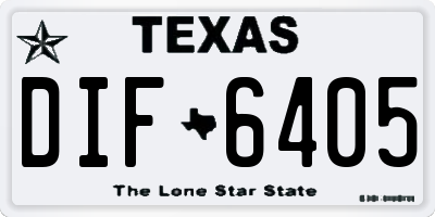 TX license plate DIF6405