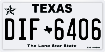 TX license plate DIF6406