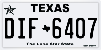TX license plate DIF6407