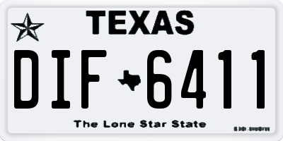 TX license plate DIF6411