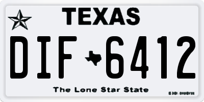 TX license plate DIF6412