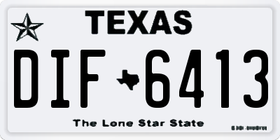 TX license plate DIF6413