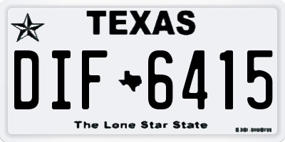 TX license plate DIF6415