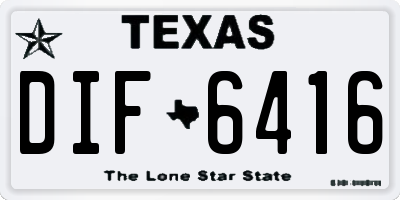 TX license plate DIF6416