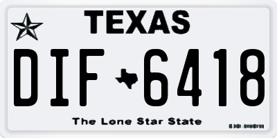 TX license plate DIF6418