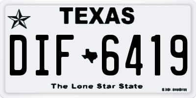 TX license plate DIF6419