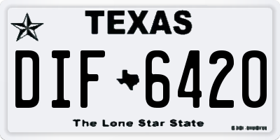 TX license plate DIF6420