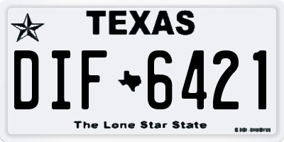 TX license plate DIF6421