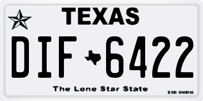 TX license plate DIF6422