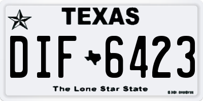 TX license plate DIF6423