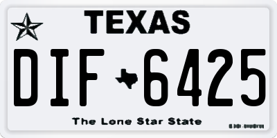 TX license plate DIF6425