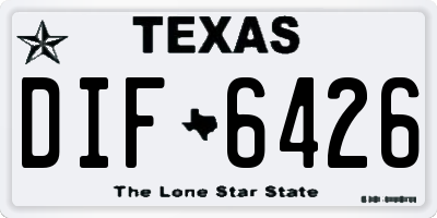TX license plate DIF6426