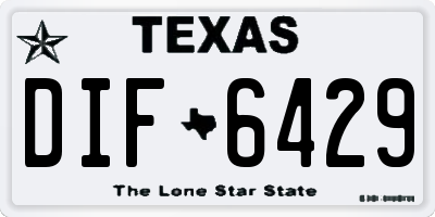 TX license plate DIF6429