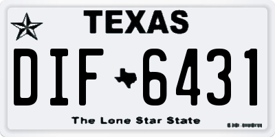 TX license plate DIF6431