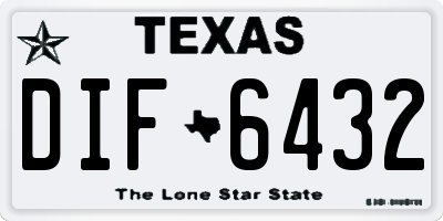 TX license plate DIF6432