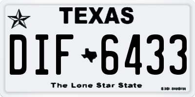 TX license plate DIF6433