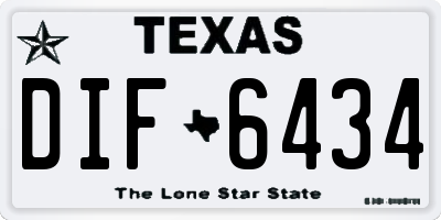 TX license plate DIF6434
