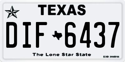 TX license plate DIF6437