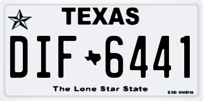 TX license plate DIF6441