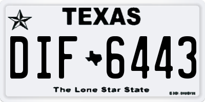 TX license plate DIF6443
