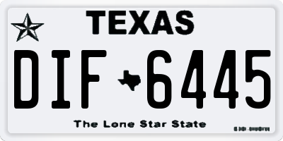 TX license plate DIF6445