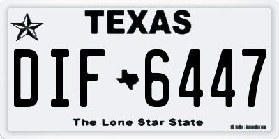 TX license plate DIF6447