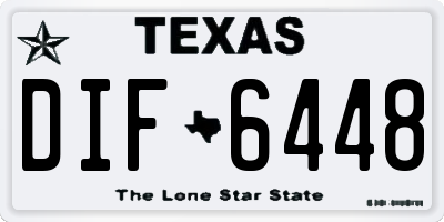 TX license plate DIF6448