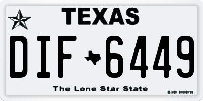 TX license plate DIF6449