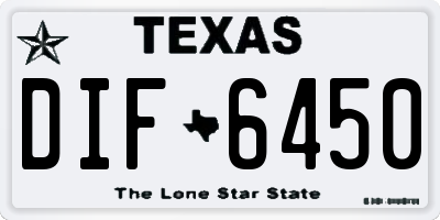 TX license plate DIF6450