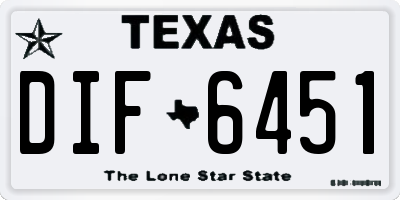 TX license plate DIF6451