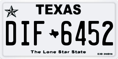 TX license plate DIF6452