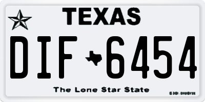 TX license plate DIF6454