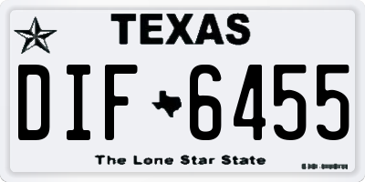 TX license plate DIF6455