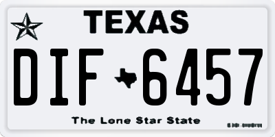 TX license plate DIF6457