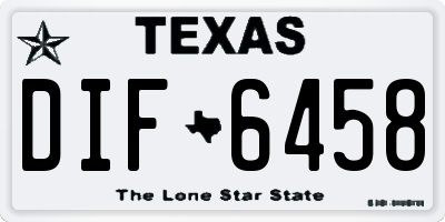 TX license plate DIF6458