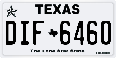 TX license plate DIF6460