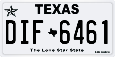 TX license plate DIF6461