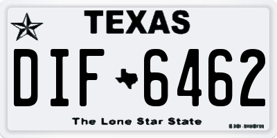 TX license plate DIF6462