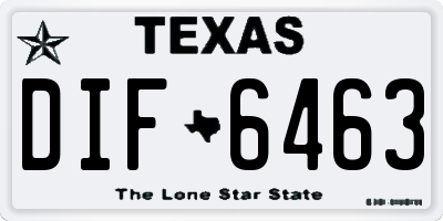 TX license plate DIF6463