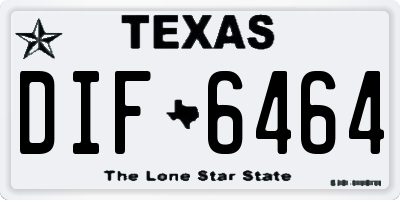 TX license plate DIF6464
