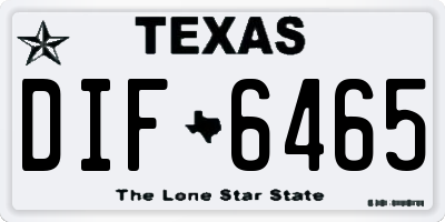 TX license plate DIF6465