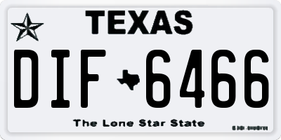 TX license plate DIF6466