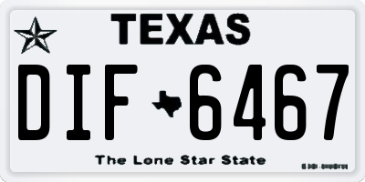 TX license plate DIF6467